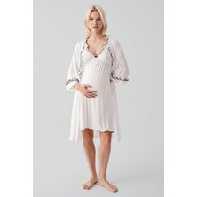 Artış Collection Askılı Kısa Esnek Viskoz Hamile Sabahlık Gecelik Takım 19400