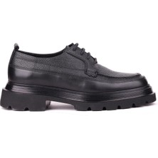 Shoetyle - Siyah Hakiki Deri Bağcıklı Günlük Erkek Ayakkabı 115-K609