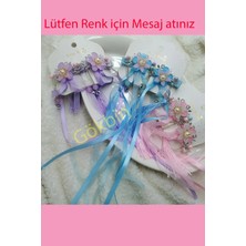 Gökbin Kadın Genç Anne Kız Çocuk Çiçek Desenli Kristal Inci Püsküllü
