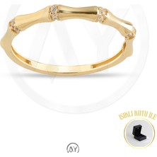 Ay Mücevher 14 Ayar Altın Çıtır Eklem Yüzüğü – 1.25 gr | Işıklı Kutulu