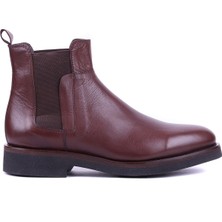 Shoetyle - Hakiki Deri Kahverengi Erkek Chelsea Bot - 666-21-51