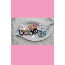 Gökbin Kadın Genç Kız Anne Kız Çocuk Incili Renkli Lastikli Havlu Toka 9 Adet