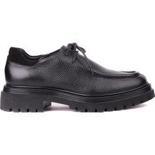 Shoetyle - Siyah Renk Hakiki Deri Bağcıklı Erkek Günlük Ayakkabı 115-K600