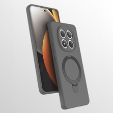 StilStoreTr Redmi Note 15 5g Kılıf M-Safe Şarj Özellikli Standlı Zore Samara Kapak - Titanyum-Gri