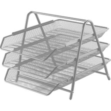 Cassa 3'lü Gümüş Renk Evrak Rafı Tel A4 Boyutuna Uygun Ofis Malzemeleri için Pratik Çözüm