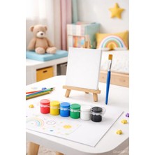 Samor Sanat 15X20 Ebat Çocuklar Için Boyama Seti - Boya - Fırça- Tuval