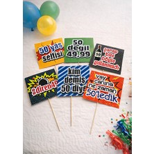 Bi Tutam Mutluluk 50 Yaş Renkli Konuşma Balonları 6 Adet