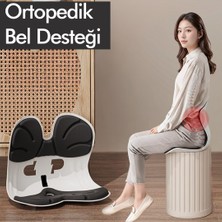 Relaxus Ergonomik ve Ortopedik Bel Destekli Oturma Minderi Postür Düzeltici Iş Ev ve Araç Kaymaz Sırt ve Koltuk Yastığı