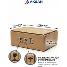 Aksan 20X30X10 cm Çift Oluklu Kargo Kutusu 20’li – Dayanıklı E-Ticaret Karton Koli - Taşıma Kolisi