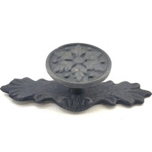 İnura Global Antika Tarz Dekoratif Pirinç Çiçek Düğme - 27X70 Mm, Oksit