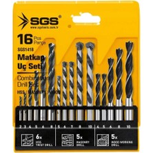 Sgs 1418 Ahşap Metal Beton Matkap Ucu Seti 16 Parça