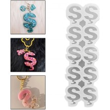 Epoksi Çoklu Silikon Kalıp Ş Harfi (Düz) Anahtarlık Reçine Seri Döküm Kalıbı 4.5 cm 10 Lu