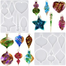 Epoksi Noel Dekorasyon Süsleri Silikon Kalıbı 12 Li (2 Parça)