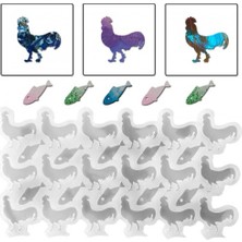 Epoksi Silikon Kalıp Çoklu Horoz Kolye Anahtarlık Küpe Çanta Süsü Kalıbı 18 Li