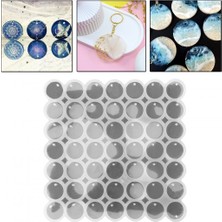 Epoksi Silikon Kalıp Çoklu Yuvarlak Delikli Anahtarlık Kolye Küpe Kalıbı 3.5 cm 49 Lu