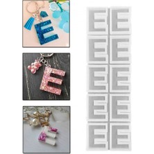 Epoksi Çoklu Silikon Kalıp Düz E Harfi Anahtarlık Reçine Seri Döküm Kalıbı 4 cm 10 Lu