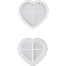 Silikon Kalıp Epoksi Taş Tozu Beton Kalp Mini Misketli Bubble Tepsi Kalıbı 13X14 cm