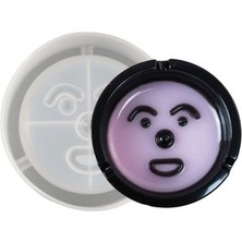 Epoksi Silikon Kalıp Emoji Yüzlü Küllük Kalıbı 11X11 cm