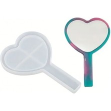 Epoksi Silikon Saplı Ayna Kalıbı Kalp 16.5X11 cm