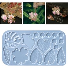 Epoksi Silikon Kalıp Çoklu Yaprak Figür Modelleri Delikli Kolye Küpe Kalıbı