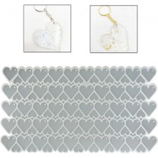 Epoksi Silikon Kalıp Çoklu Kalp Anahtarlık Kolye Kalıbı 50 Li