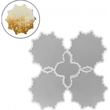 Epoksi Silikon Kalıp Dişli Motifli Bardak Altlığı Kalıbı 14.5 cm 4 Lü