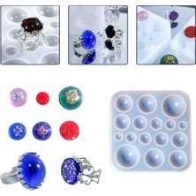 Epoksi Reçine Silikon Kalıp Çoklu Yarım Küre Yüzük Taşı Kalıbı