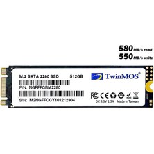 TwinMos 512 GB Twınmos M.2 2280 Sata3 580/550 NGFFFGBM2280