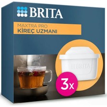 BRITA MAXTRA PRO Kireç Uzmanı Yedek Su Arıtma Filtresi, 3’lü