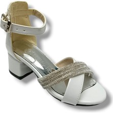 İremsu Iremsu 7454-26 Rugan Deri Taşlı Topuklu Kız Çocuk Sandalet 27-30