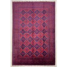 El Dokuma Afgan Halı 6 Metre Bilicik Model 100% Yün Kök Boya