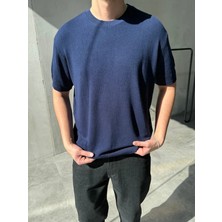 Difransel Jeans Erkek Bisiklet Yaka Ribana Detaylı Basic Triko T-Shirt