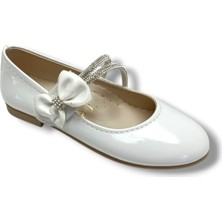 İremsu Iremsu 7050-26 Rugan Deri Taşlı Çift Bantlı Kız Çocuk Babet 31-36