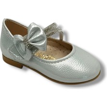 İremsu Iremsu 7050-26 Baskı Deri Taşlı Çift Bantlı Kız Çocuk Babet 21-25