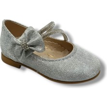 İremsu Iremsu 7050-26 Simli Deri Taşlı Çift Bantlı Kız Çocuk Babet 21-25