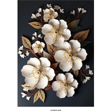 Pixaflair - Brown & Red - Tablo - Çerçevesiz Dekor Poster