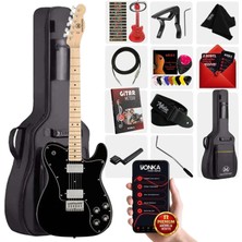 Maxword TLX-60BK Telecaster Maple Klavye HH Profesyonel Elektro Gitar