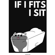 Pixaflair - If I Fits, I Sit - Çerçevesiz Poster