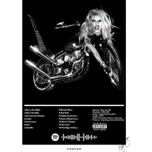Pixaflair - Lady Gaga - Born This Way Albüm - Tablo - Çerçevesiz Spotify Poster