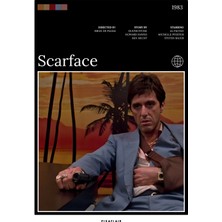 Pixaflair - Scarface - Retro Design - Tablo - Çerçevesiz Film Poster