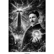 Pixaflair - Tesla - Electricity - Tablo - Çerçevesiz Dekor Poster