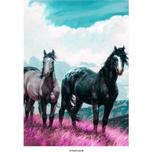 Pixaflair - Horses - Tablo - Çerçevesiz Dekor Poster