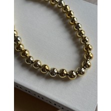 İrem Yıldız Modern Gold Boncuk Çelik Kolye