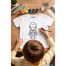 Iron Man Tişört Boyama Seti – Çocuk Full Set Fırçalı, Kreatif Elbise Tasarım Oyunu, 3+ Yaş