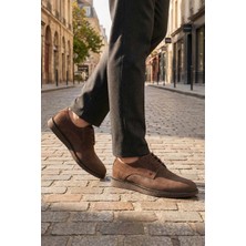 Al-Me Erkek İç Dış Hakiki Deri Ortopedik Rahat Taban Bağcıklı Ayarlanabilir Günlük Klasik Ayakkabı