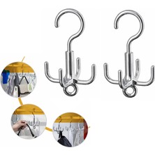 Microcase Çok Amaçlı Döner Başlıklı Metal Elbise Kravat Eşarp Askılığı 2 Adet AL5448