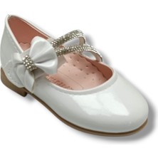 İremsu Iremsu 7050-26 Rugan Deri Taşlı Çift Bantlı Kız Çocuk Babet 26-30