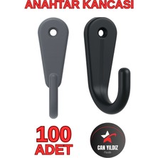 Can Yıldız Plastik 100 Adet Siyah Plastik Anahtar Kancası Anahtarlık Kanca
