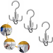 Microcase Çok Amaçlı Döner Başlıklı Metal Elbise Kravat Eşarp Askılığı 3 Adet AL5448