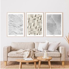 Pixaflair - Stone - Ev Dekor Poster - Çerçevesiz 3'lü Tablo Seti